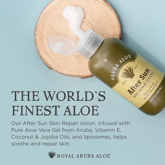 Aruba Aloe After-Sun Skin Repair Lotion - Hydrating and Soothing - Enriched with Aloe Vera - 2 oz Tube