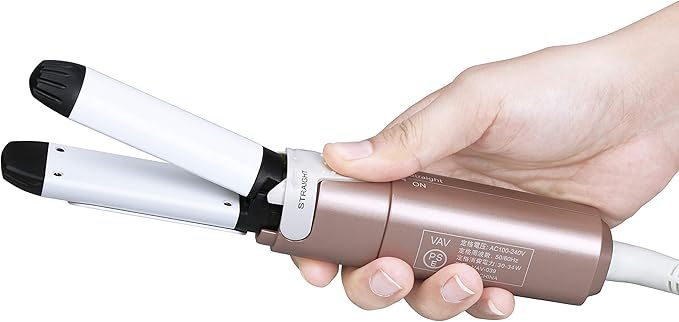 VAV Mini 2 in 1 Hair Iron Hair Straightener & Curler with Rotation Switch, 1 Inch Curling Iron Ceramic Flat Iron 400°F, Portable for Short Hair/Bobs/Bangs/Men, Travel Size Curling Wand Dual Voltage