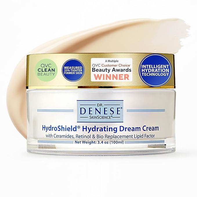 Dr. Denese HydroShield Dream Cream 3.4 oz – Advanced Moisturizer with Retinol, Peptides and Ceramides for Smooth Radiant Skin, Improved Elasticity and Deep Hydration – Doctor Developed, Cruelty Free