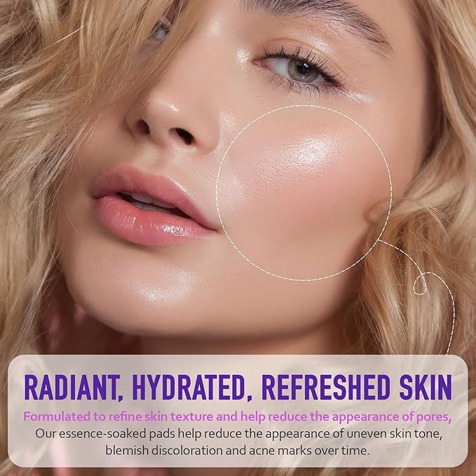 Toner Pads for Face with Onion PHA - 60 Count Travel Pores Glow Renewal Hydrating Pads Korean Skincare Daily Skin Radiant, Hydrated, Renewed | Multi-Functional Toner Fades Blemishes & Acne Scars