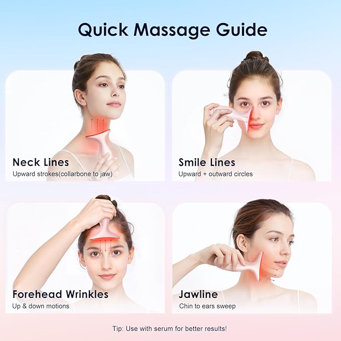 Neck Massager — Portable Facial/Neck Massager with Constant Temperature Heat Therapy and Vibration Massage. USB Rechargeable, Three Adjustable speeds. Relieves Fatigue and aids in Skincare Absorption