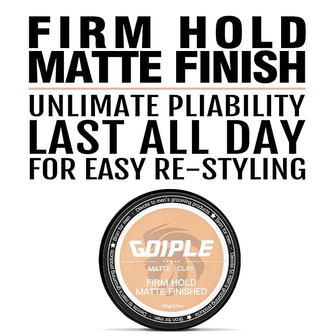 2PCS Hair Styling Clay for Men Firm Hold, Matte Finish Hair Clay Hair Paste for Men Water Based Matte Texture Pomade Mens Hair Products Add Volume, Firm Hold Clay Pomade Ideal for All Men's Hair Types