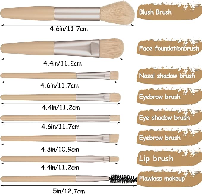12 Sets Travel Makeup Brush Set Brushes Bag Bridesmaid Gift Synthetic Fiber Face Make up Brushes Angled Blush Brush for Wedding Bridal Shower Favors Bachelorette Party Gift