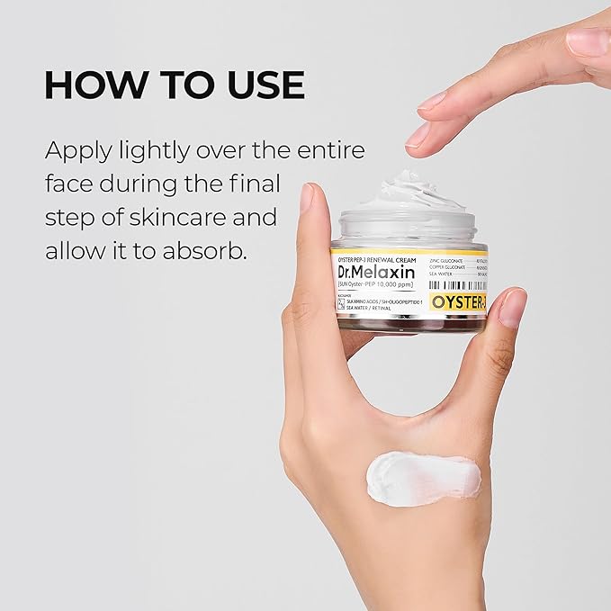 Dr.Melaxin Oyster Pep3 Renewal Cream | Daily Anti-Aging Face Moisturizer, Skin Elasticity & Reduce Wrinkle, 50ml,1.69 fl oz.