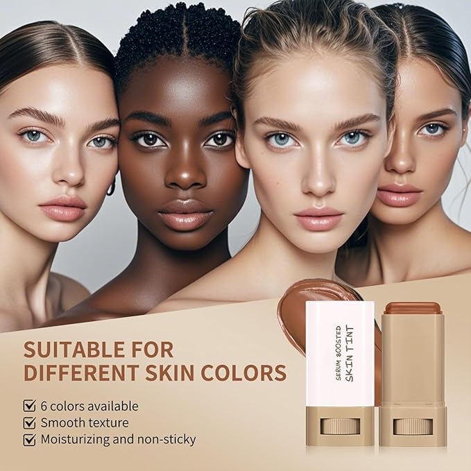 Beauty Balm Serum Boosted Skin Tint, Foundation Stick, Tinted Moisturizer for Face, Full Coverage Foundation, Concealer Stick for Foundation Makeup, Contour Sticks for Face Makeup, Dewy Finish (＃01)