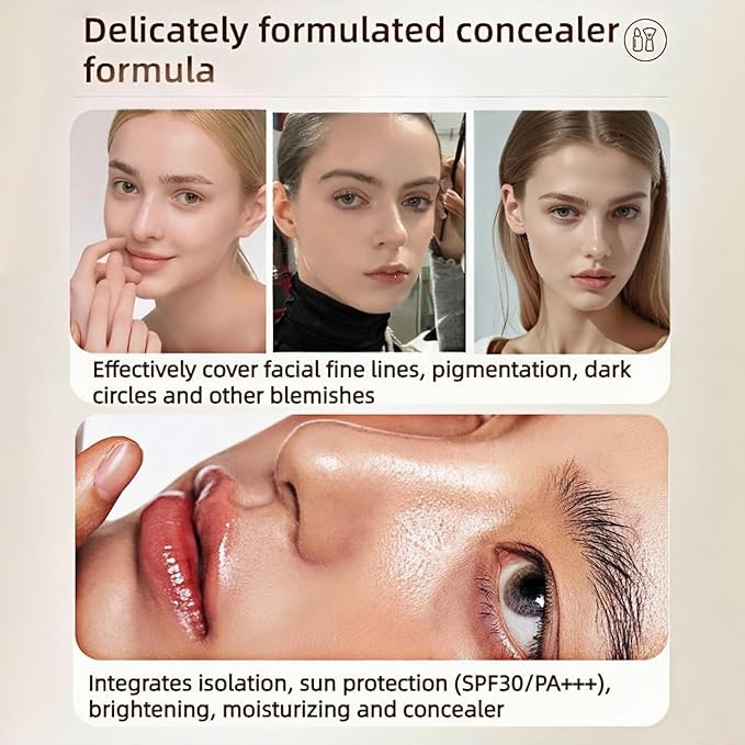 Radiant Wear Cushion BB Cream, Lightweight Natural Coverage Without Ashiness, Creates Hydrated Dewy Skin, Waterproof Sweat-Proof Long-Lasting Wear(03# Lvory White)