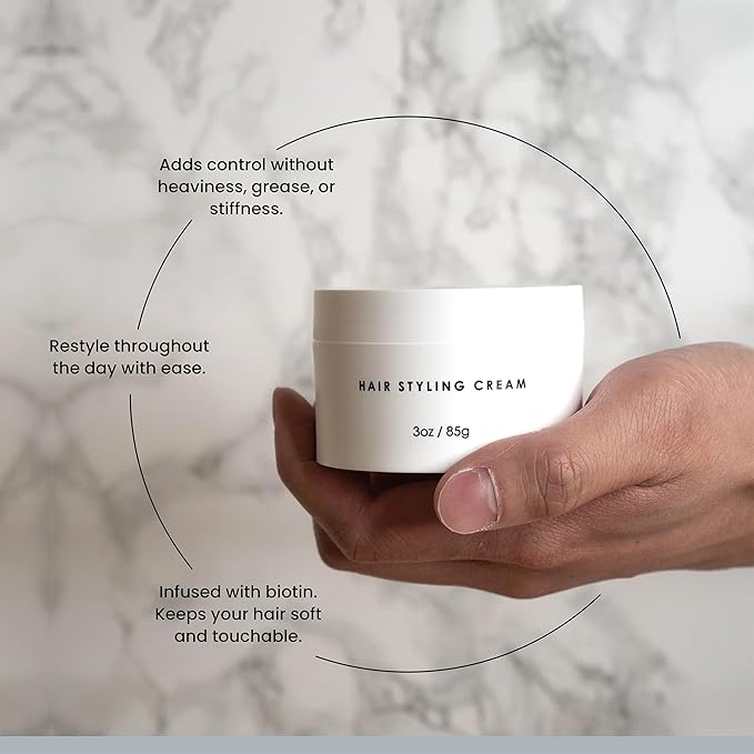 Forte Series Hair Styling Cream, 3 oz, Medium Hold, Light Cream, Volumizing & Thickening Cream for Men, Water Soluble Hair Texturizer for Easy Washout