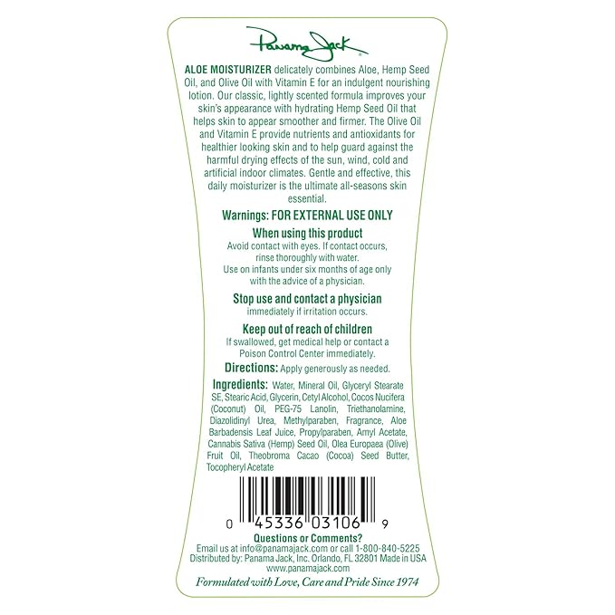 Panama Jack Aloe Moisturizer and SPF 8 Sunscreen Lotion Bundle