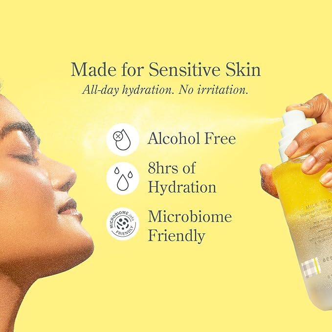 Beekman 1802 Reset & Tone Bundle - Magnesium Milk Barrier Reset Jelly Mist (2oz) and Milk Shake Face Mist Hyaluronic Acid Toner (2oz)