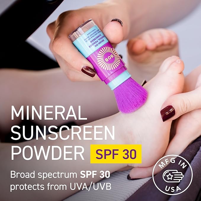BOB KIDS SPF 50 Sun Spray + SPF 30 Brush On Powder Sunscreen, Mineral Sun Protection, Broad Spectrum, Water Resistant, Fragrance Free, Reef Friendly