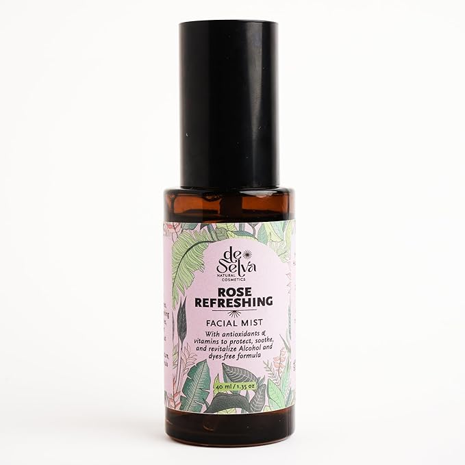 Rose Water Facial Mist – Hydrating Facial Mist with Rose Hydrosol, Cranberry Enzymes & Witch Hazel. Alcohol-Free, Vegan & Natural Skincare for Glowing Skin. 40 ml. De Selva Facial Toner.