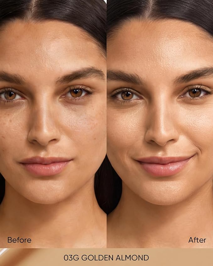Full Coverage Cushion Foundation #03G Golden Almond| Satin Glow Finish, Oil-Control & Waterproof, Buildable Tattoo Cover Cushion for All Skin Types
