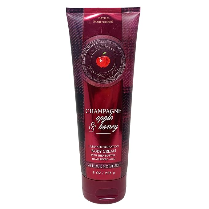Bath & Body Works Champagne Apple & Honey Body Cream and Body Wash Duo Set with a Cherry on Top Bar Soap - Full Size