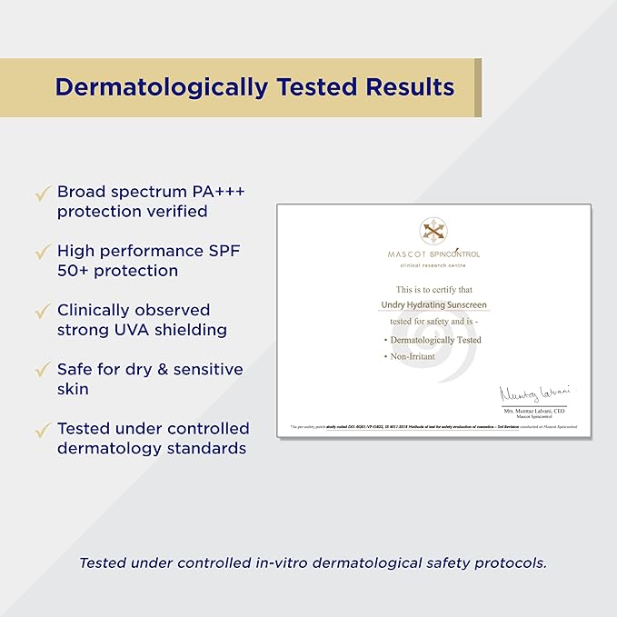 Hydrating Sunscreen for Dry Skin Lightweight, Photostable Sunscreen SPF 50 Broad Spectrum Sun Screen Protector SPF 50 Sunscreen Sun Cream with HA & Ceramide (50gm/1.7 Oz)