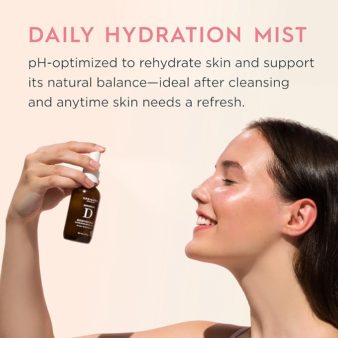 One Love Organics Botanical D Moisture Mist – Hydrating Face Mist & Toner with Vitamin D, Certified Organic & Cruelty Free 2 oz