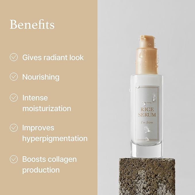 I'm from Rice Serum + Rice Toner Miniature Set, Korean Rice Extract for Glowing, Radiant Skin