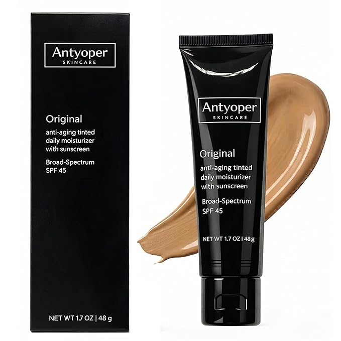 Skincare Intellishady Original SPF 45, Anti-Aging Tinted Sunscreen for Face, Daily Moisturizer with SPF, Anti-Wrinkle with Peptides & Vitamin C, Hydrating Broad-Spectrum Sunscreen Antyoper, 1.7oz