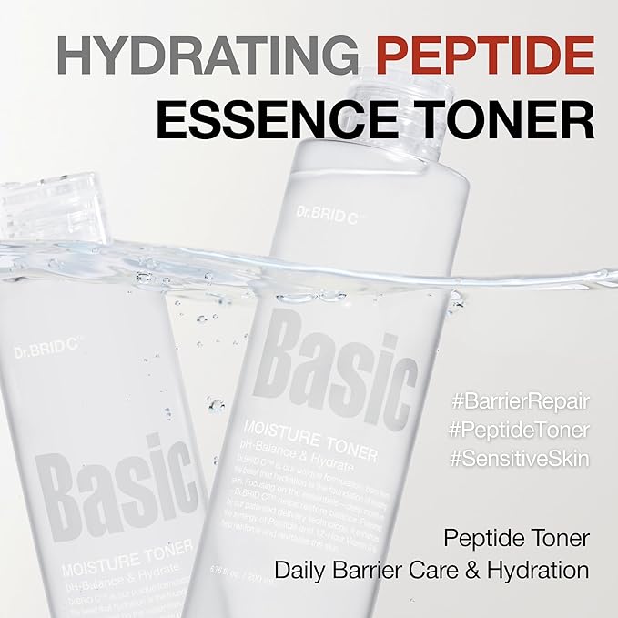 Moisture Toner – pH Balancing Hydrating Peptide Facial Toner for Sensitive Skin, Preps & Supports Barrier | 200ml / 6.76 fl oz