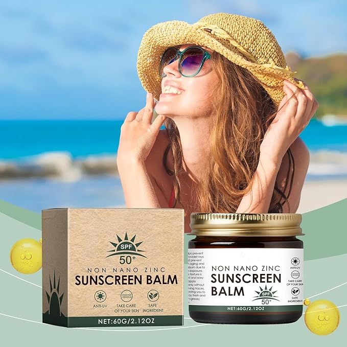 Beef Tallow Sunscreen - Beef Tallow and Zinc Sun Balm, Grass Fed Beef Tallow with SPF 50, Non-Nano Zinc Oxide Sunscreen, Natural Sunscreen Tallow Moisturizer for All Type Skin (1PC)