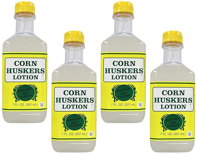 Corn Huskers Hand Lotion for Dry, Cracked Hands, Fast Absorbing Moisturizer for Rough Skin & Calluses, Intense Relief For Men and Women, 7 Fluid Ounce (Pack of 4)