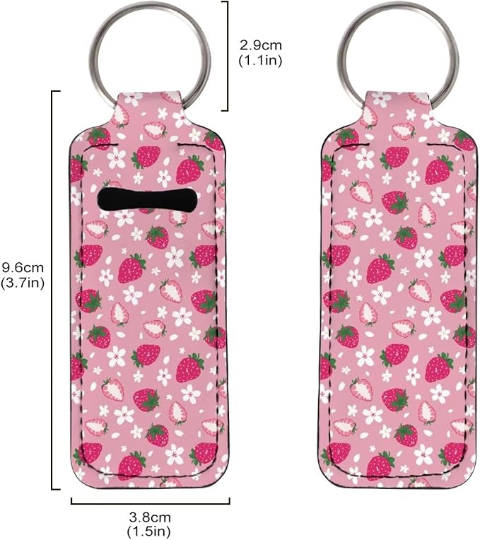 Lipstick Holder Keychain, Cute Keychains for Lip Balm Holder, Neoprene Lipstick Sleeve Pouch for Women Men Teens