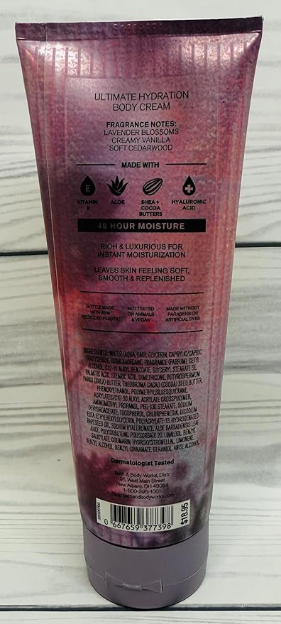 Bath & Body Works Vanilla Ease Ultimate Hydration Body Cream 8 Ounces Pack of 2