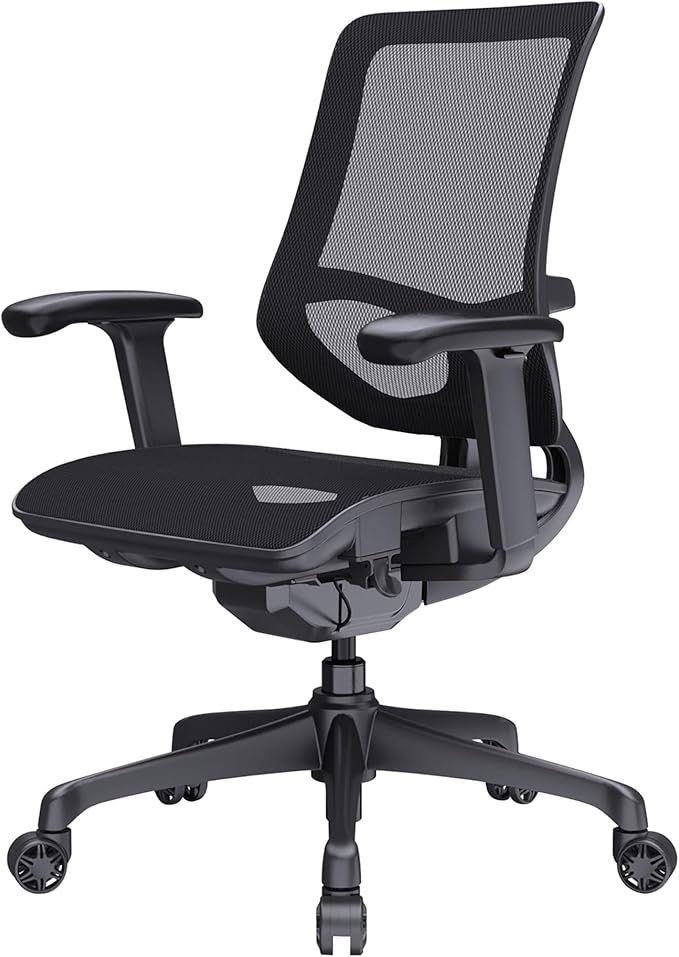 WorkPro® 1000 Series Ergonomic Mesh/Mesh Mid-Back Task Office Chair, Black/Black, BIFMA Compliant