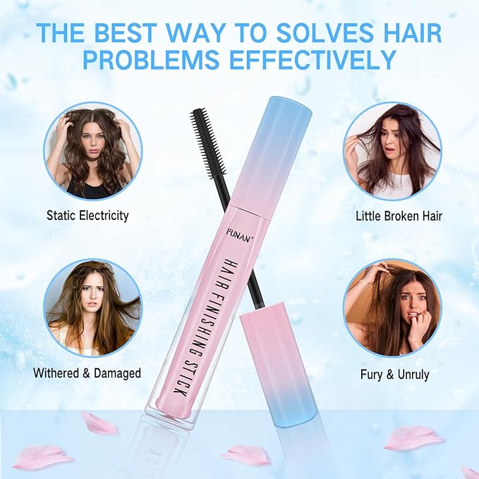 FUNAN Hair Finishing Stick for Small Broken 3 Pack, Broken Hair Finishing Stick, Slick for Women, Naturally Refreshing