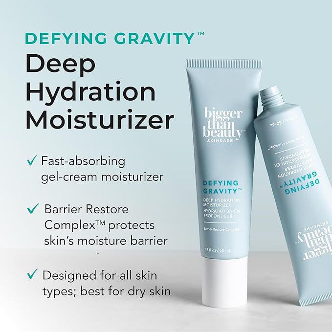 Defying Gravity Deep Hydration Moisturizer, Gel Cream Moisturizer with Sea Buckthorn & Essential Oils for Women, Daily Skin Care Routine for All Skin Types, Vegan Formula