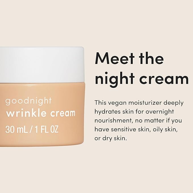 hims Goodnight Wrinkle Cream - Hyaluronic Acid & Shea Butter - Face Moisturizer for Fine Lines & Dry Skin - Deep Hydration Night Cream for Men - Non-Greasy, Paraben-Free & Vegan - 1 Fl Oz