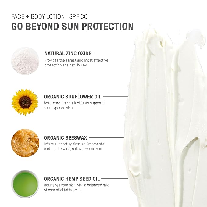 Raw Elements Face and Body Mineral Sunscreen SPF 30 Tube, Organic Sunblock Daily Protection, Non Toxic Reef Safe, Water Resistant, Cruelty Free, 3 oz (Pack of 1)