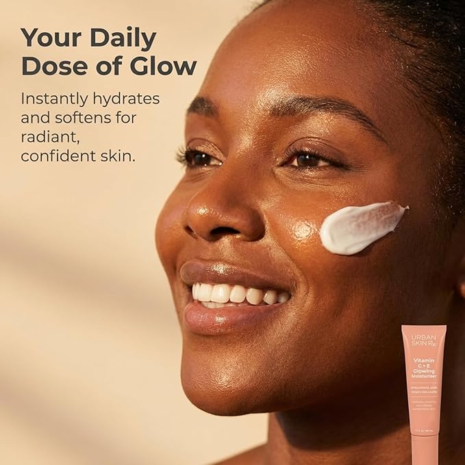 Urban Skin Rx® Vitamin C + E Glowing Moisturizer, Lightweight Antioxidant-Rich Daily Moisturizer for Combination Skin, Multi-Vitamin Complex Smooths Texture & Reduces Appearance of Wrinkles, 1.7 Oz