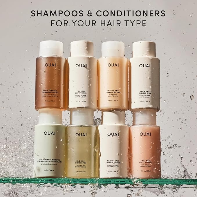 OUAI Thick Hair Conditioner - Moisturizing Conditioner for Dry, Frizzy Hair - Keratin, Marshmallow Root, Shea Butter and Avocado Oil - Paraben, Phthalate & Sulfate Free (10 Oz)