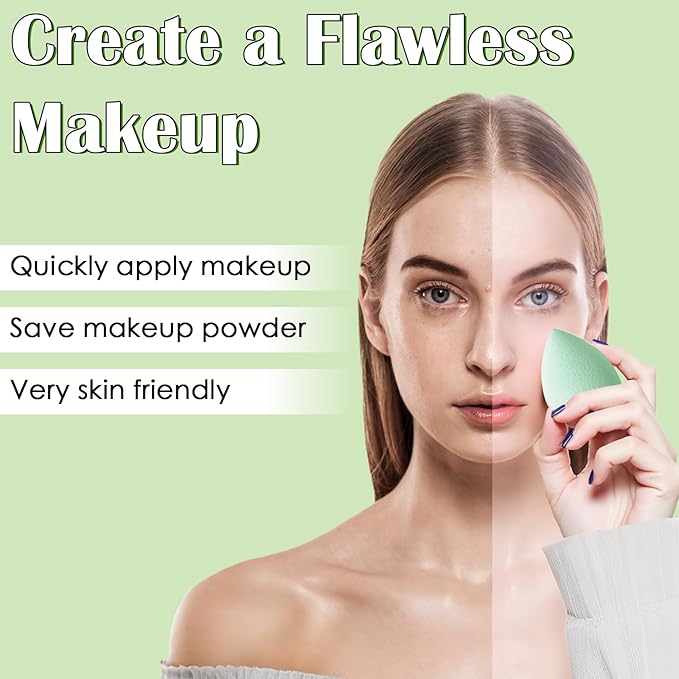 Makeup Brush Set, 42Pcs Makeup Tool Set Premium Synthetic Foundation Concealers Powder Eye Shadows Makeup Brushes Kit for for Beginner Professional, Green