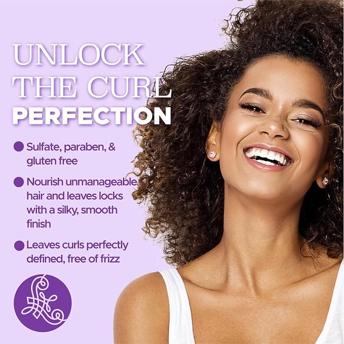 Luseta Curly Hair Shampoo and Conditioner Set - Define Curls and Restore Bounce with Coconut Oil for Waves and Curls, Intensely Moisturizing, Color Safe and Sulfate Free