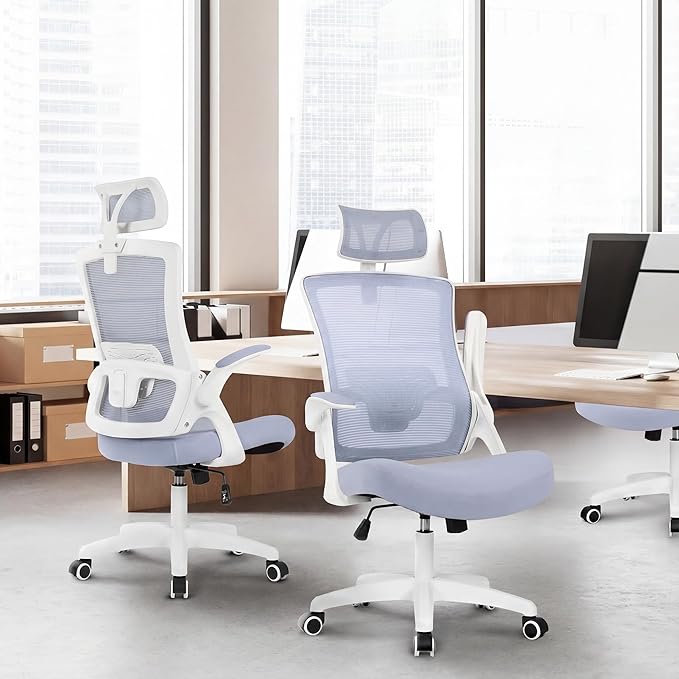 NEO Chair Ergonomic Office Desk Chair High Back Computer Gaming Mesh Chair with Comfy Task Adjustable Arms Lumbar Support Headrest Swivel for Home Office (Purple)