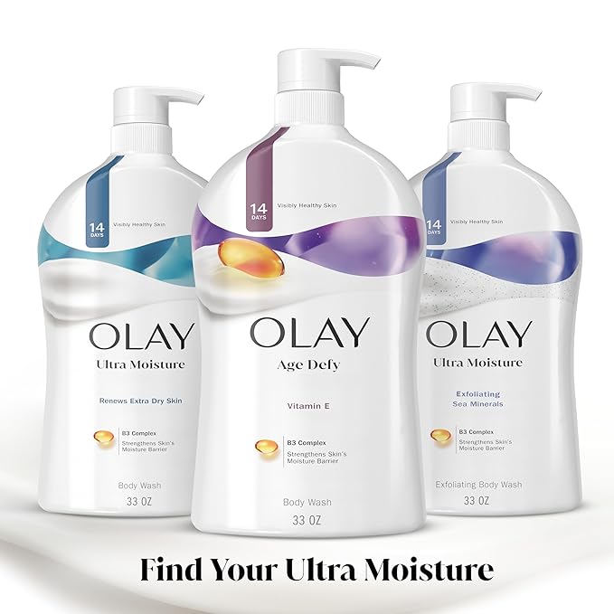 Olay Body Wash for Women, Age Defy with Vitamin E, 24/7 Moisture Barrier Repair, Hydrating & Cleansing Formula for Visibly Healthy Soft Skin, Vitamin B3 & Hyaluronic Blend, All Skin Types, 29 fl oz