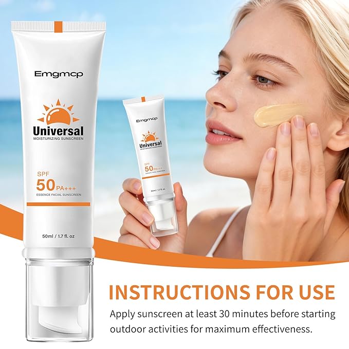 Tinted Sunscreen for Face SPF 50 Broad Spectrum, Hydrating Oil-Free Sheer Tint, No White Cast & Sweat Resistant, Tinted Moisturizer for Natural Glow, Non-Sticky Daily Sun Cream (1pc)