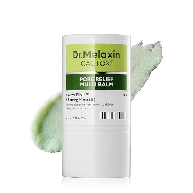 Dr.Melaxin Cactox Pore Relief Multi Balm Stick – Cooling & De-Puffing, Pore Tightening, Reduces Puffy Skin & Enlarged Pores, Instant Cooling Skin care Balm