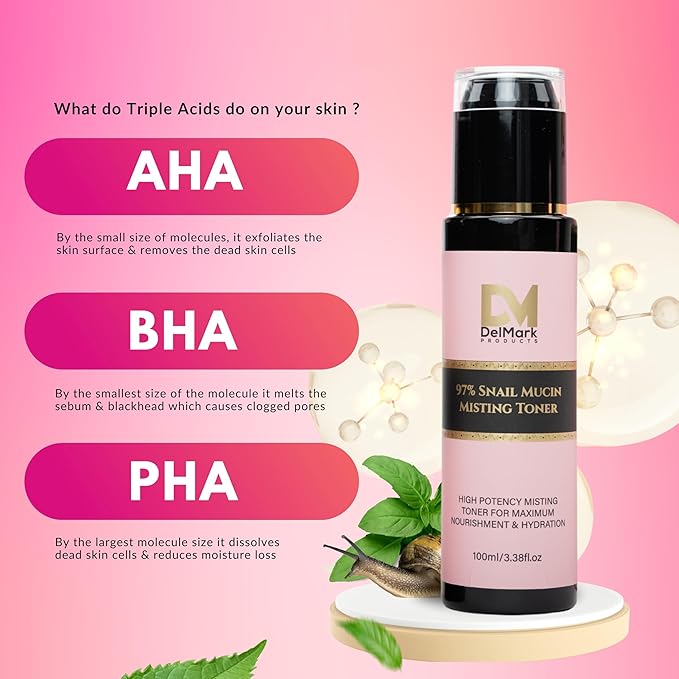 Snail Mucin 97% Misting Toner - 100 mL, High Potency MIsting Toner for Maximum Nourishment & Hydration - Korean Skincare