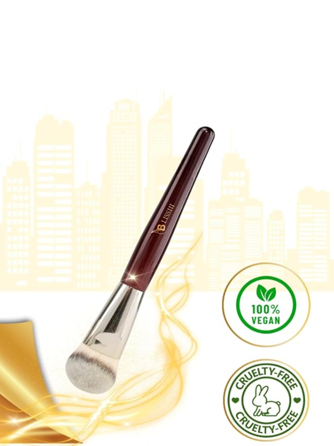 BLISSHI-Foundation Brush- Contoured makeup Brush-Perfect for Cream and Liquid Foundation Application-Blushing-Bronzer-Ideal for Blending and Highlighting Face Brush