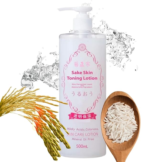 Kikumasamune Moisturizing Face and Body Lotion for Dry Skin, Hydrating Moisturizer Sake Toner Lotion from Japan for Women and Men 16.9 Fl Oz/ 500mL, Clear Moist