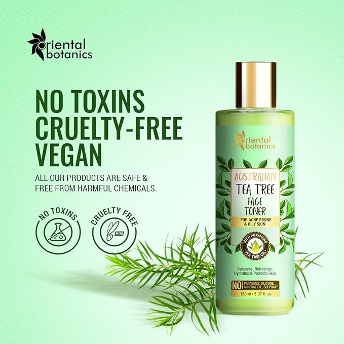Oriental Botanics Australian Tea Tree Face Toner 150ml | No SLS, Alcohol and Paraben