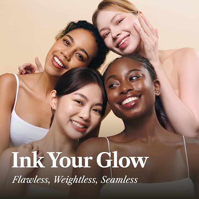 THE FACE SHOP Ink Lasting Liquid Foundation, Full Coverage, 72‑Hour Wear Semi‑Matte Finish, Makeup with Bakuchiol, C110 Apricot Beige, 0.84 Fl. Oz.