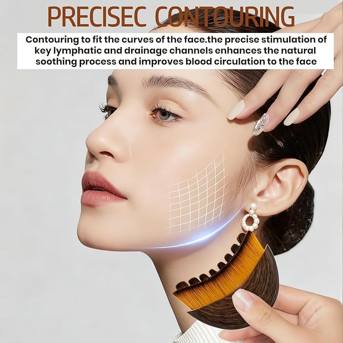 2pcs New Lymphatic Contour Face Brush, Dry Brushing Face Brush, Massager for Face, Chin & Jawline Sculpting, Ergonomically Designed to Fit The Skin Precisely and Relieve Fatigue (2pcs)