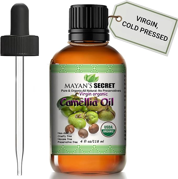 Pure Carrier and Essential Oils for Skin Care, Hair, Body Moisturizer for Face-Anti Aging Skin Care (Camellia Oil Organic, 4oz)