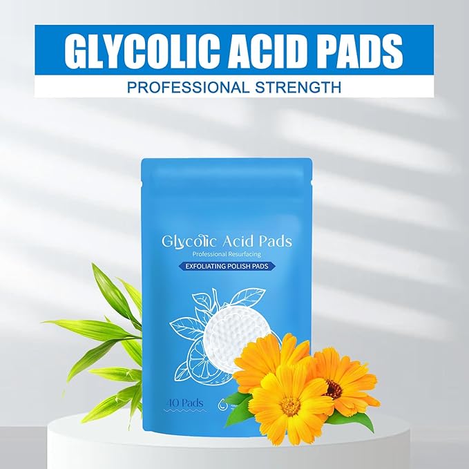 10% Glycolic Acid Pads for Oil Control & Skin Refining, 40-Count Exfoliating Toner Pads, Smooth & Clear Skin Solution (2PCS)
