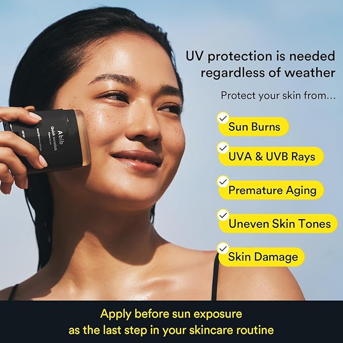 Abib Quick Sunstick Protection Bar SPF50+ Broad Spectrum, Glowy Sunscreen Stick for Dry & Sensitive Skin, No White Cast, With Centella & Aloe, Korean Sunscreen, 0.77 oz / 22 g