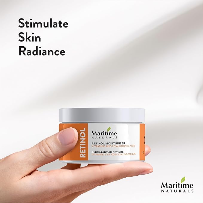 Maritime Naturals Retinol Moisturizer for face with Hyaluronic Acid & Organic Ingredients | Professional Results with Retinol Face Moisturizer | Day & Night Cream for Women & Men (120ml)