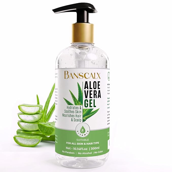 Aloe Vera Gel - 99% Pure Natural Aloe Vera - Hydrating & Soothing Gel for Face, Skin, Scalp & Hair – After Sun Care, Dry & Sensitive Skin, Non-Sticky, Alcohol-Free (10.14 oz)